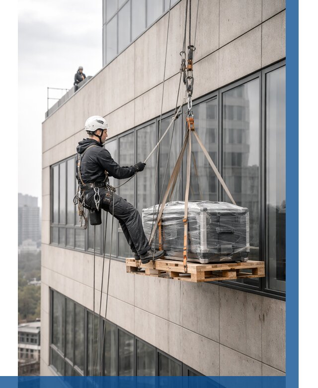 Спуск груза по фасаду в Пугачёве от 3556 р. | ВЫСОТНИК-Пгч