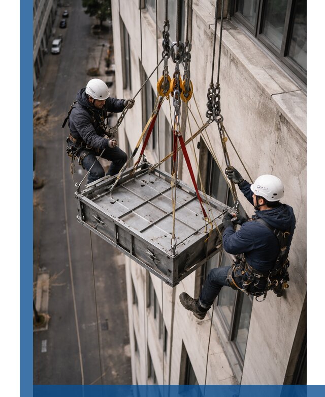 Спуск и подъем грузов по фасаду в Пугачёве для зданий