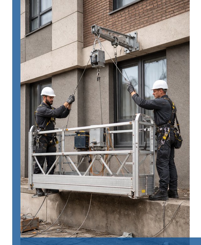 Монтаж и подъем фасадной люльки в Пугачёве с гарантией безопасности