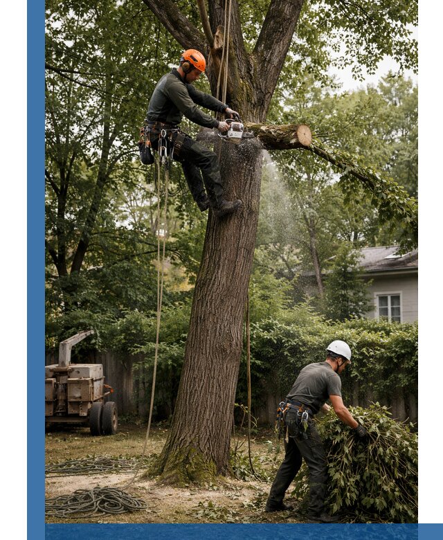 Кронирование деревьев в Пугачёве, безопасная высотная обрезка