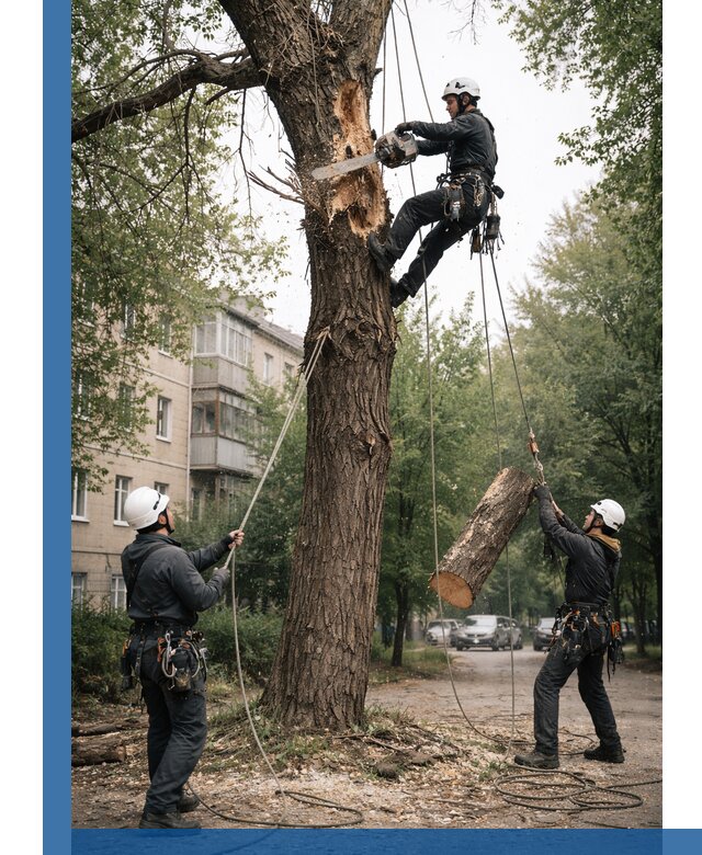 Срочное удаление аварийных деревьев в Пугачёве с гарантией безопасности