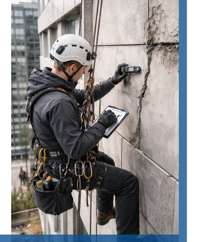 Обследование фасада альпинистами в Пугачёве от 122 р. | ВЫСОТНИК-Пгч