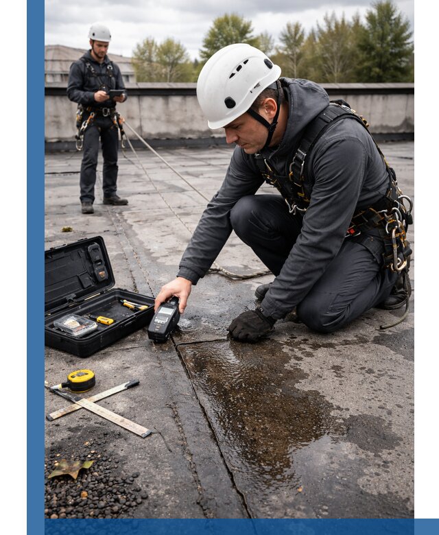 Обследование кровли на протечки и выявление дефектов в Пугачёве