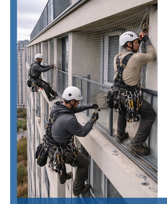 Профессиональный монтаж защитной сетки от птиц в Пугачёве